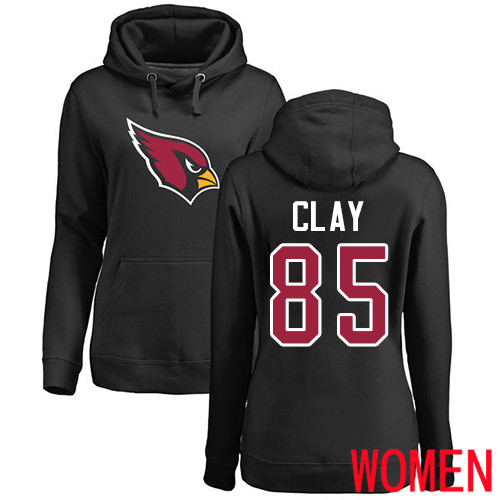Arizona Cardinals Black Women Charles Clay Name And Number Logo NFL Football 85 Pullover Hoodie Sweatshirts